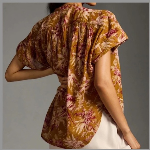 Pilcro by Anthropologie Floral Button Up Top Blouse Size Small Medium (S/M) - Picture 5 of 14